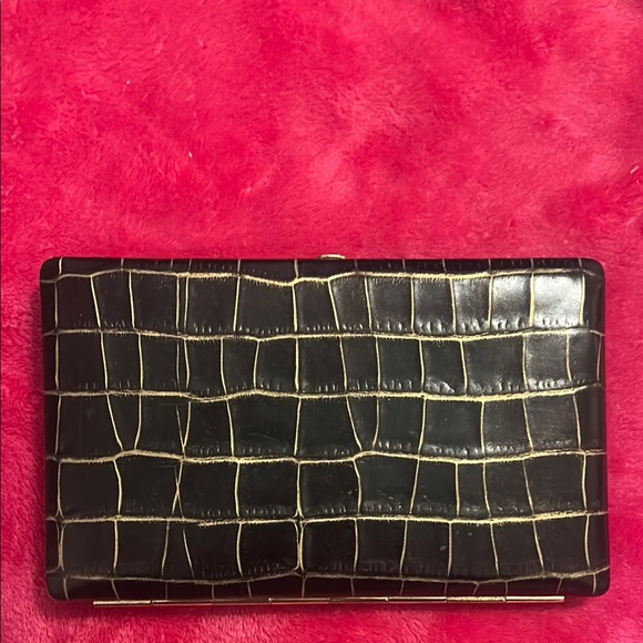 Abas Cache Wallet in Classic Alligator Full Frame‎ Black with Gold Veining - Picture 1 of 6
